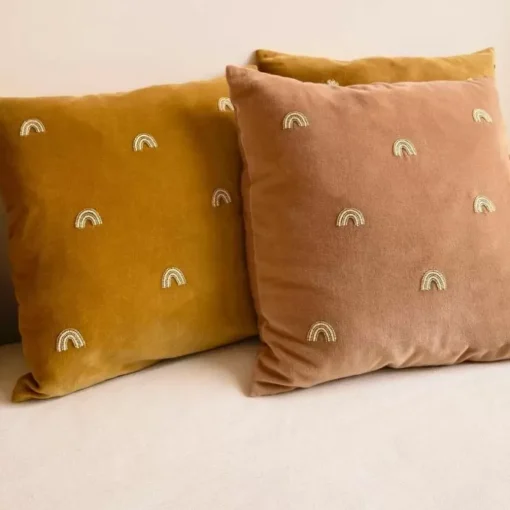 A La Kussenhoes Velvet Rainbows Mustard