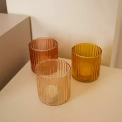 A La Theelichthouder Ribbed Blush