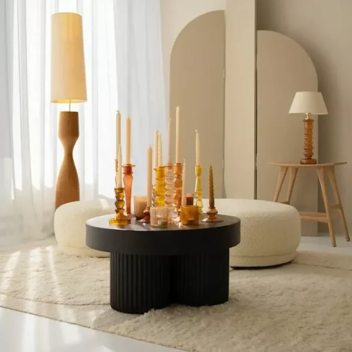A La Theelichthouder Ribbed Blush
