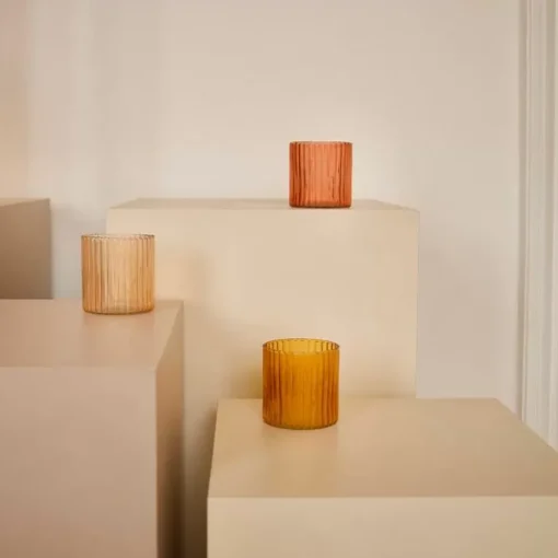 A La Theelichthouder Ribbed Blush