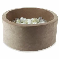 Ballenbak Xl Rond 90X40 Soft Velvet Dark Beige Moje