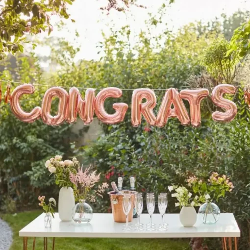 Ballonslinger Congrats Mix It Up Rose Gold Ginger Ray