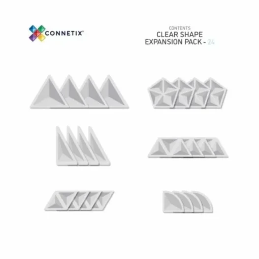 Connetix Tiles Clear Shape Expansion Pack (24St) | Magnetische Bouwtegels | Kidsdeco.Nl