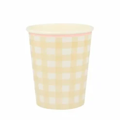 Feestelijke Gingham Pastel Bekertjes Van Meri Meri (12St)