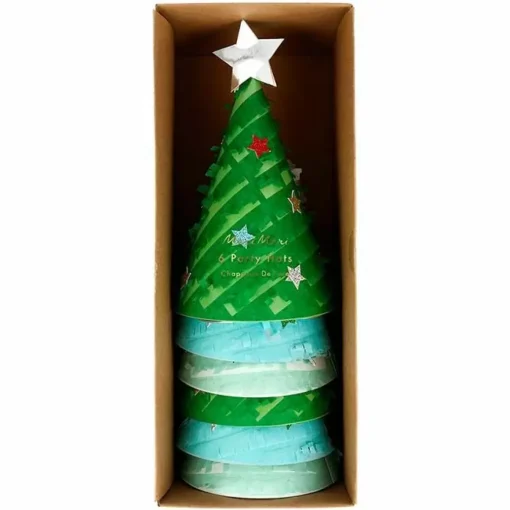Feesthoedjes Fringed Christmas Trees (6St) Meri Meri