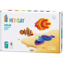 Hey Clay Boetseerklei Ocean Clownfish, Discus Fish, Eel (6St)