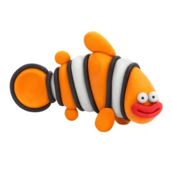 Hey Clay Boetseerklei Ocean Clownfish, Discus Fish, Eel (6St)