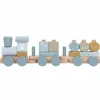 Houten Blokkentrein Blauw Little Dutch