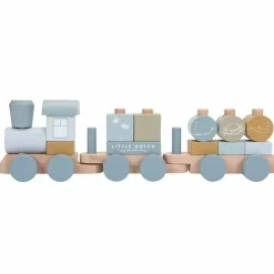 Houten Blokkentrein Blauw Little Dutch
