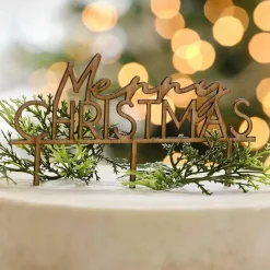 Houten Taarttopper Merry Christmas Nordic Noel Ginger Ray