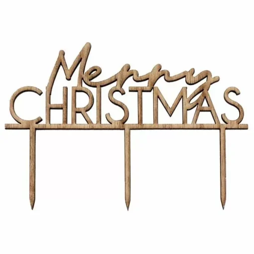 Houten Taarttopper Merry Christmas Nordic Noel Ginger Ray