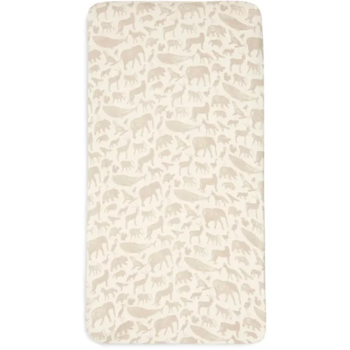 Jollein Hoeslaken Wieg Jersey Animals Nougat 40X80Cm