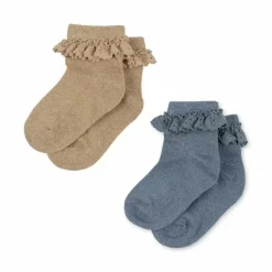 Konges Slojd Lurex Sokken Set In Sand/Blue | Stijlvol & Comfortabel