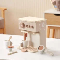 Label-Label Houten Espresso Machine Nougat