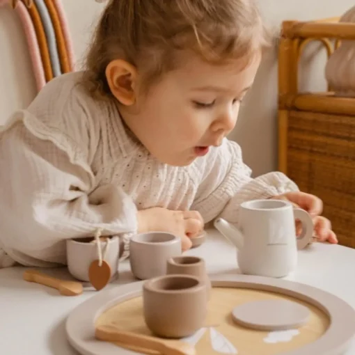 Label-Label Houten Thee Servies Nougat