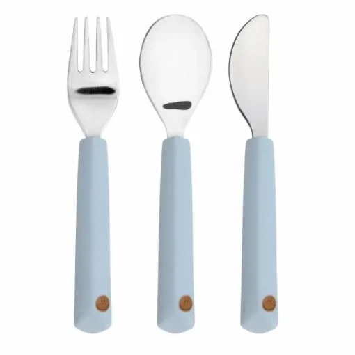 Lassig Happy Rascals Smile Sky Blue Bestekset Voor Kinderen