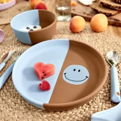 Lassig Happy Rascals Smile Sky Blue Bestekset Voor Kinderen