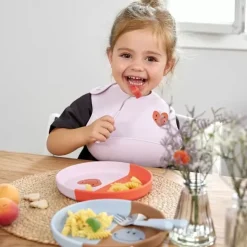Lassig Happy Rascals Smile Sky Blue Siliconen Bord - Plezierig Eten