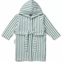 Liewood Badjas Gray Stripe Peppermint/White