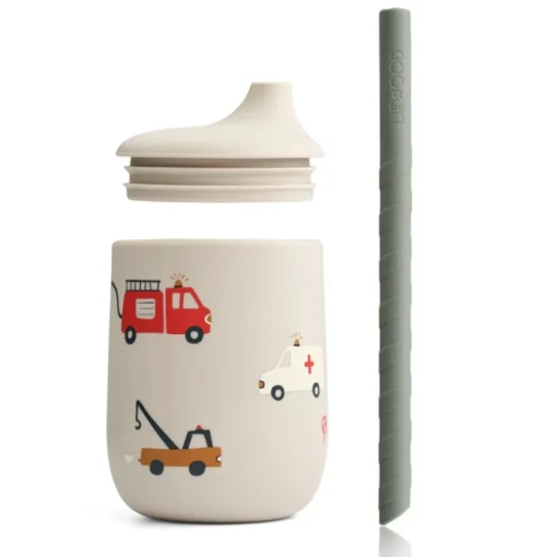 Liewood Drinkbeker Met Rietje Ellis Emergency Vehicle/Sandy