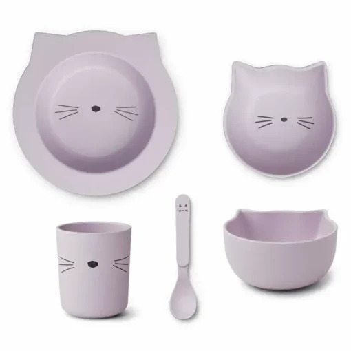 Liewood Serviesset Baby Joana Cat Light Lavender