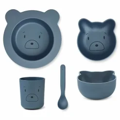 Liewood Serviesset Baby Joana Mr Bear Stormy Blue