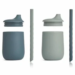 Liewood Siliconen Bekers Ellis Whale Blue/Dove Blue (2St)