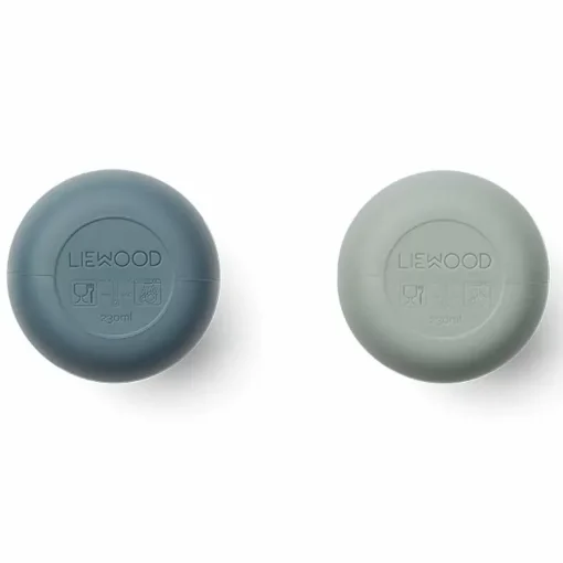 Liewood Siliconen Bekers Ellis Whale Blue/Dove Blue (2St)