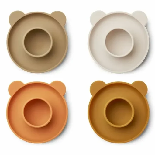 Liewood Siliconen Eierdopjes Janus Mr Bear/Oat Mix (4St)
