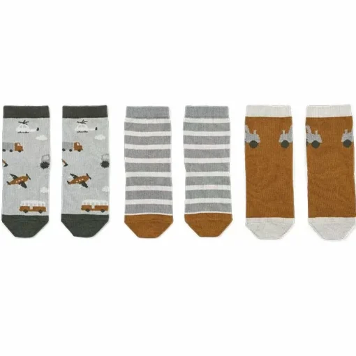 Liewood Sokken Silas Vehicles Dove Blue (3St)