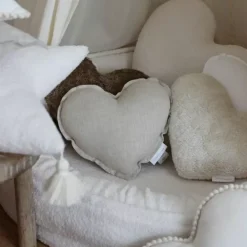 Luxe Linnen Hart Kussen In Natuurlijke Kleur - Cotton & Sweets