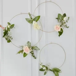 Metalen Hoepels Gold Wedding (3 St) Ginger Ray