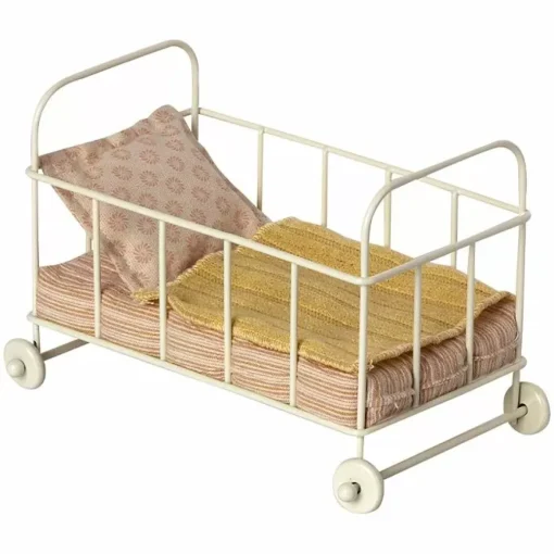 Miniatuur Ledikant Op Wielen Rose (Micro) Maileg