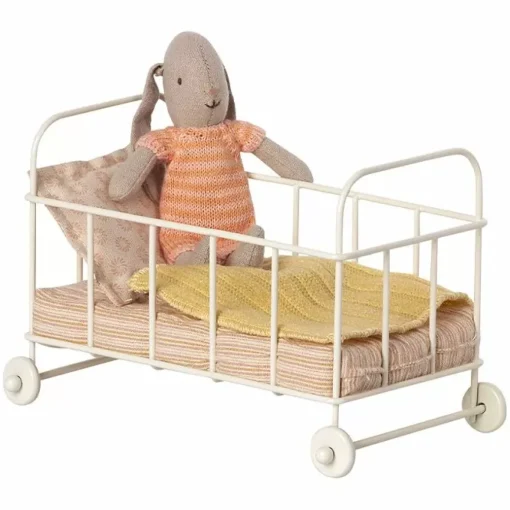 Miniatuur Ledikant Op Wielen Rose (Micro) Maileg