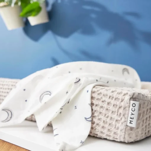 Ontdek De Luxueuze Meyco Hydrofiele Doeken Moon Indigo - Perfect Voor Jouw Baby!