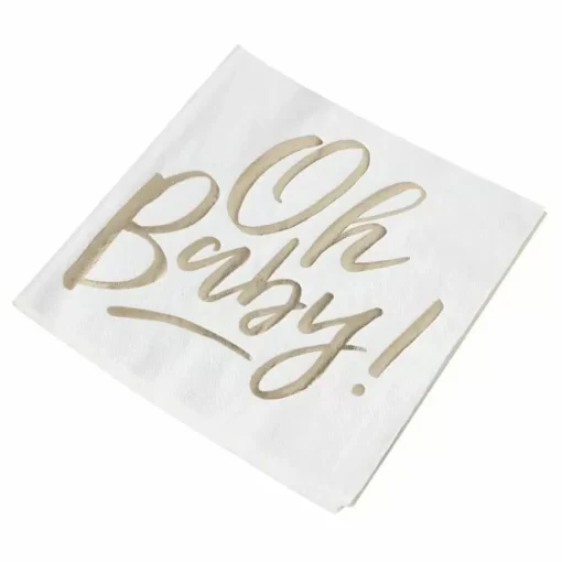 Servetten Goudfolie (16St) Oh Baby! Ginger Ray