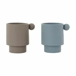 Siliconen Bekers Tiny Inka Dusty Blue-Clay (2St) Oyoy
