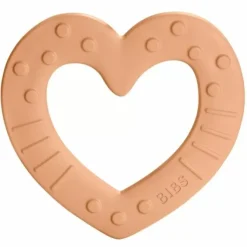 Siliconen Bijtring Heart Peach Bibs