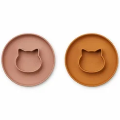 Siliconen Borden Gordon Cat Dark Rose/Mustard (2St) Liewood