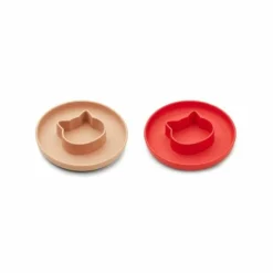 Siliconen Borden Gordon Cat Apple Red/Rose (2St) Liewood