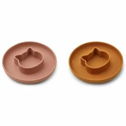 Siliconen Borden Gordon Cat Dark Rose/Mustard (2St) Liewood