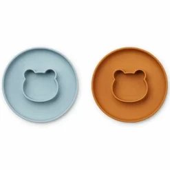 Siliconen Borden Gordon Mr Bear Blue/Mustard (2St) Liewood