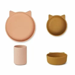 Siliconen Peuterserviesset Cyrus Cat Rose Multi Mix Liewood