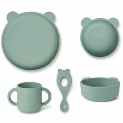 Siliconen Serviesset Vivi Mr Bear Peppermint Liewood