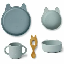 Siliconen Serviesset Vivi Rabbit Blue Multi Mix Liewood