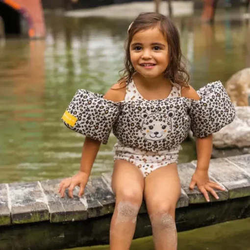 Swim Essentials Zwemvest Puddle Leopard Beige (2-6 Jaar)